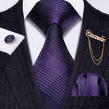Cravate ensemble en soie pour hommes