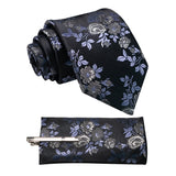 Cravate à fleurs en soie pour hommes