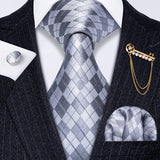 Cravate ensemble en soie pour hommes