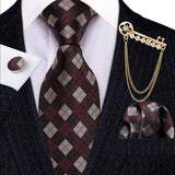 Cravate ensemble en soie pour hommes