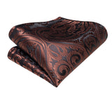 Cravate Marron ciré en soie  pour hommes 3pcs