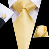 Cravate de luxe en soie or jaune  pour hommes