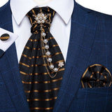 cravate -Broche et pochette en soie pour homme