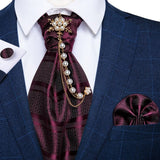 cravate -Broche et pochette en soie pour homme