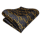 Cravate en soie noir dorée pour homme