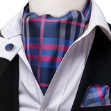 Ascot cravate en soie avec pochette  pour hommes