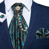 cravate -Broche et pochette en soie pour homme