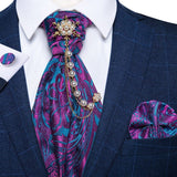 Broche - cravate et pochette en soie pour homme