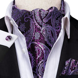 Ascot cravate en soie avec pochette  pour hommes