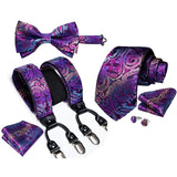 Ensemble cravate bretelles et nœud papillon cravate pour homme