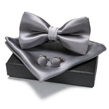 Nœud papillon avec boutons de manchette et mouchoir pour hommes – | lasanderss.store