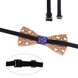 Nœud papillon design creux en bois pour hommes – | lasanderss.store