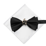 Nœud papillon deux couche décor en métal dore et pochette à assortir – | lasanderss.store
