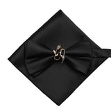 Nœud papillon deux couche décor en métal dore et pochette à assortir – | lasanderss.store