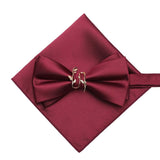 Nœud papillon deux couche décor en métal dore et pochette à assortir – | lasanderss.store