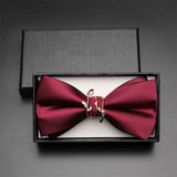Nœud papillon deux couche décor en métal dore et pochette à assortir – | lasanderss.store