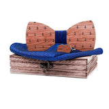 Nœud papillon en bois et boutons de manchette carrés de poche – | lasanderss.store
