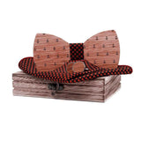 Nœud papillon en bois et boutons de manchette carrés de poche – | lasanderss.store