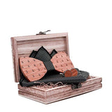 Nœud papillon en bois et boutons de manchette carrés de poche – | lasanderss.store