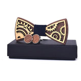 Nœud papillon en bois et boutons de manchette pour homme – | lasanderss.store