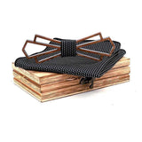 Nœud papillon en bois naturel et carré à poches – | lasanderss.store