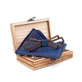 Nœud papillon en bois naturel et carré à poches – | lasanderss.store