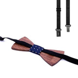 Nœud papillon en bois rayé,boutons de manchette – Noeud papillon | lasanderss.store
