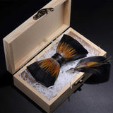 Nœud Papillon Plumes Fait Main - Boîte Bois Luxe Artisanal – Nœuds Papillon | lasanderss.store