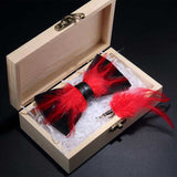 Nœud Papillon Plumes Fait Main - Boîte Bois Luxe Artisanal – Nœuds Papillon | lasanderss.store
