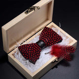 Nœud Papillon Plumes Fait Main - Boîte Bois Luxe Artisanal – Nœuds Papillon | lasanderss.store