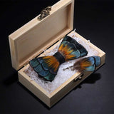 Nœud Papillon Plumes Fait Main - Boîte Bois Luxe Artisanal – Nœuds Papillon | lasanderss.store