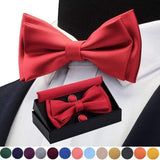 Nœud papillon poche boutons de manchette carrés – Noeud papillon | lasanderss.store
