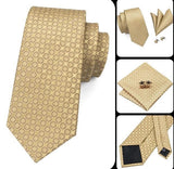 Pochette Cravate de luxe en soie or jaune pour hommes – | lasanderss.store