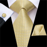 Pochette Cravate de luxe en soie or jaune pour hommes – | lasanderss.store